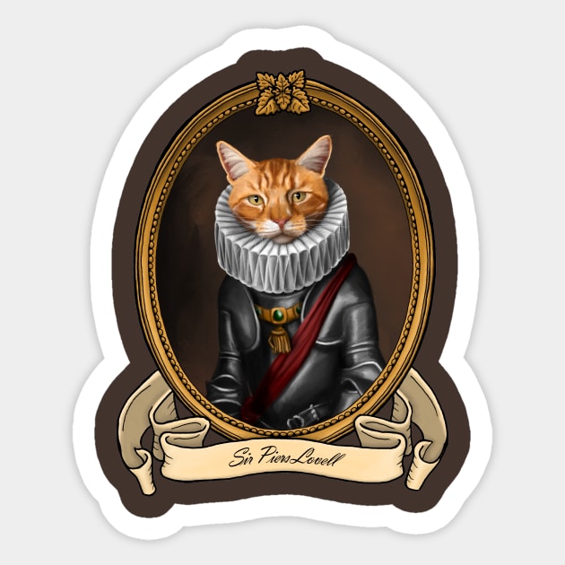 Renaissance Cat - Sir Piers Lovell (A Ginger Cat) Sticker by JMSArt